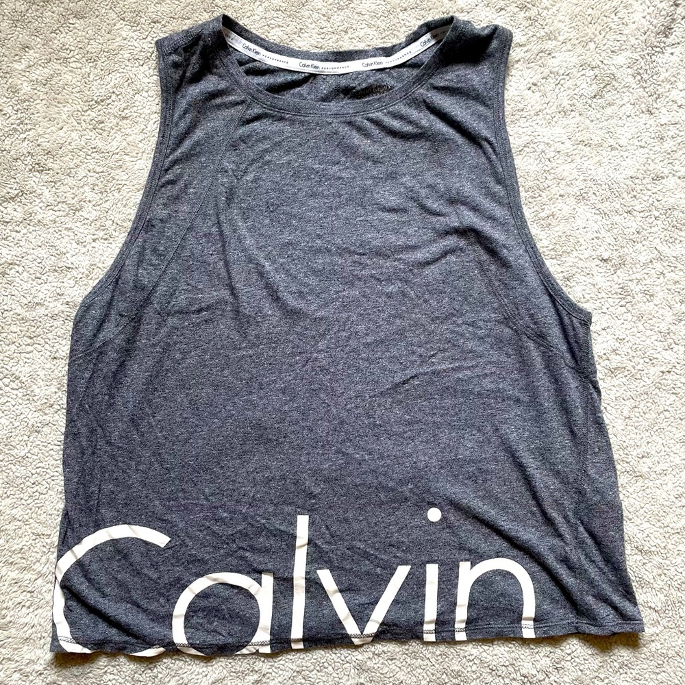 Medium Calvin Klein Open Back Cut Cropped Performance Tank